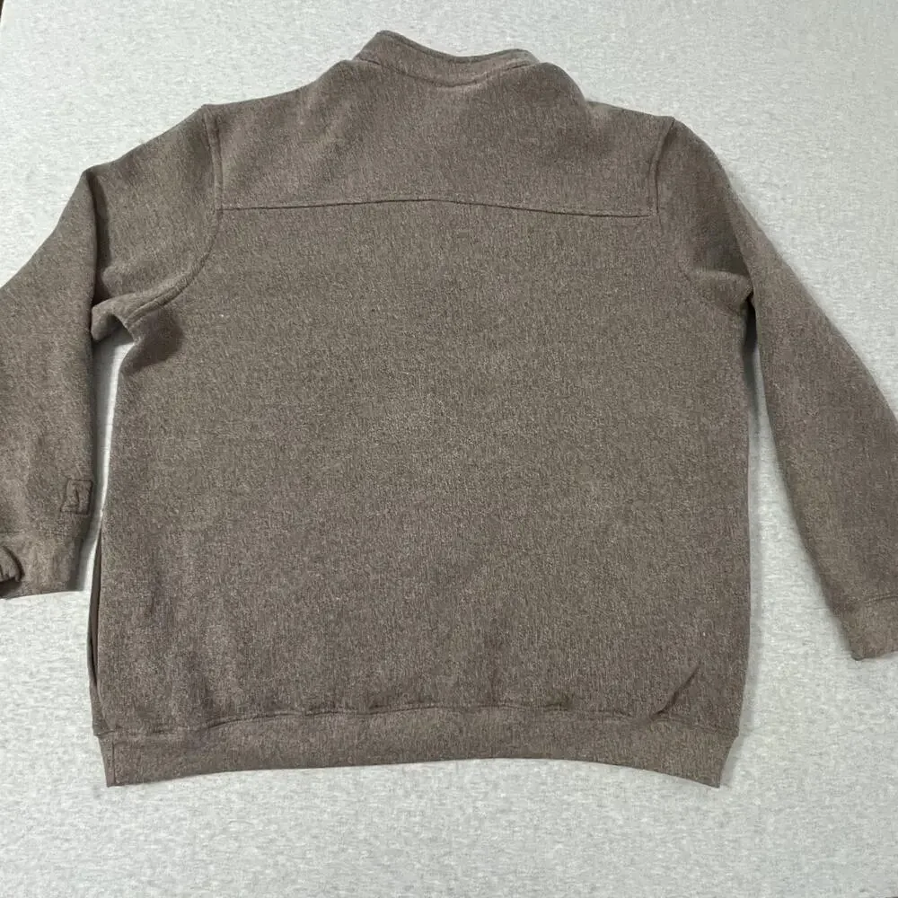 PGA Tour Pullover Mens 2XL‎ Brown Half Zip Sweater Fleece Lined Golf Casual